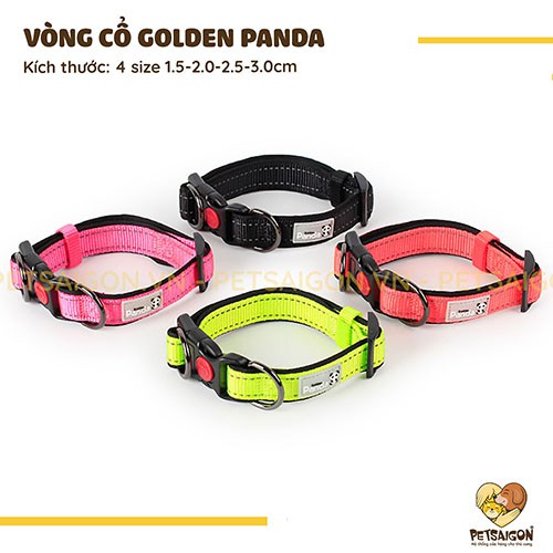 VÒNG CỔ PHẢN QUANG GOLDEN PANDA CHO CHÓ