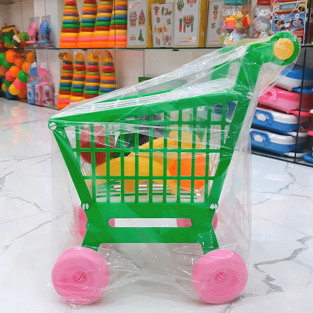 Xe đẩy siêu thị cho bé (kèm 11 món trái cây dinh dưỡng) HT7660