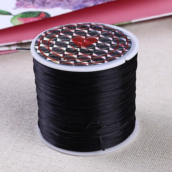 Dây cước chun tơ co giãn xâu vòng tay phong thủy diy màu đen tiện lợi