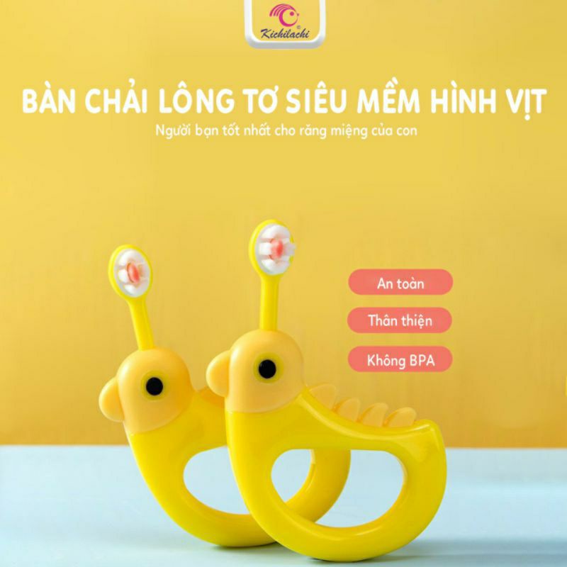 BÀN CHẢI LÔNG TƠ SIÊU MỀM HÌNH VỊT CHO BÉ 2_5 TUỔI