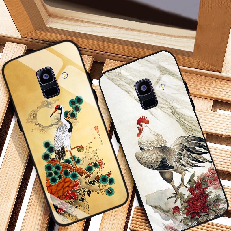 Ốp Lưng Samsung A6, A6 Plus, A8, A8 Plus Mặt kính cường cao cấp, sáng bóng, Thiết kế độc quyền