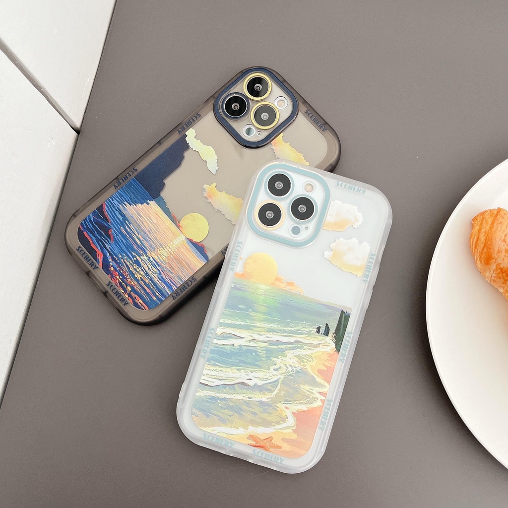 Ốp Điện Thoại In Họa Tiết Bãi Biển Cho iphone 13 Pro Max i13 13pro 11ProMax i11 X XR Xs Max 12Pro 12 Pro Max