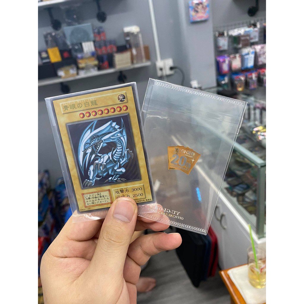 Lá bài thẻ bài Blue-Eyes White Dragon Bằng Thiếc - Tặng bọc bài nhựa bảo quản