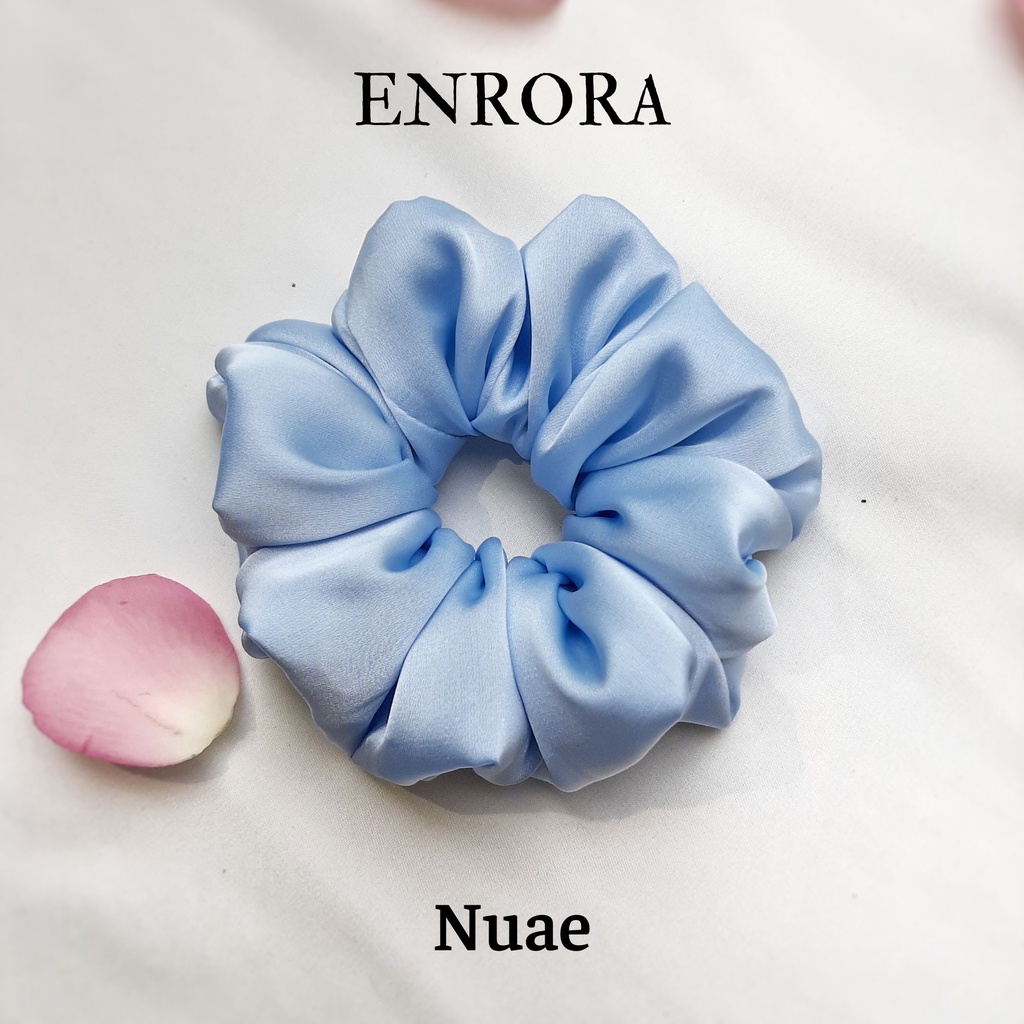 Scrunchies Cột Tóc Vải Lụa Latin ENRORA nhiều màu sắc