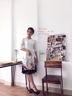 Áo dài cách tân tay ren 