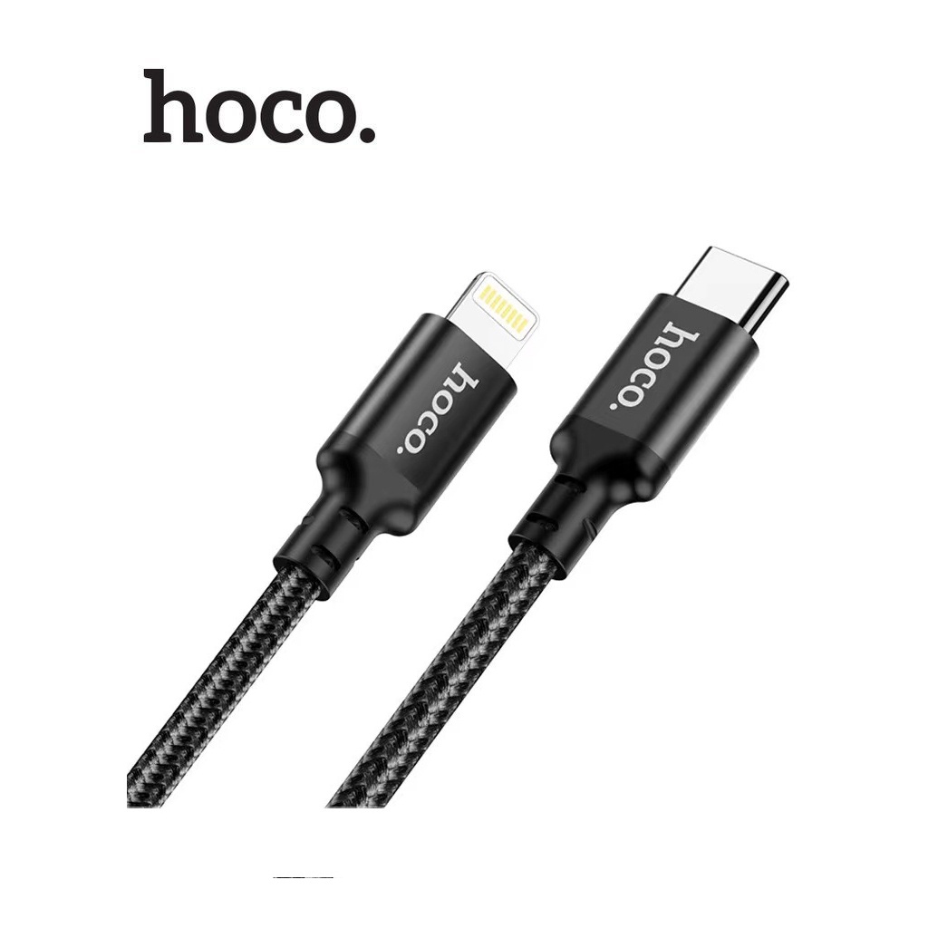 Cáp sạc nhanh PD20W Hoco X14 chất dây dù siêu bền dài 300cm dành cho 11/12/13 ( Đen )