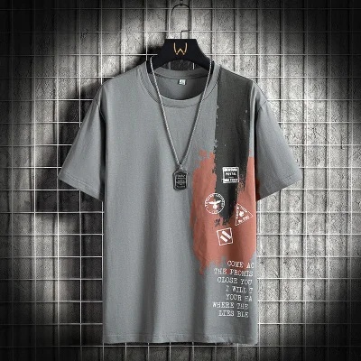 Áo Thun cotton Ngắn Tay Cổ Tròn Dáng Rộng In Họa Tiết Thời Trang Mùa Hè Hàng Mới Dành Cho Nam