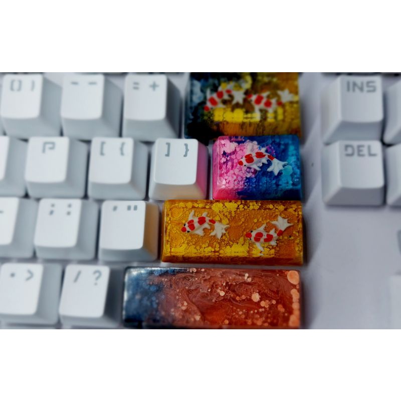 Keycap cá koi Enter 2.25u tone vàng trang trí bàn phím cơ