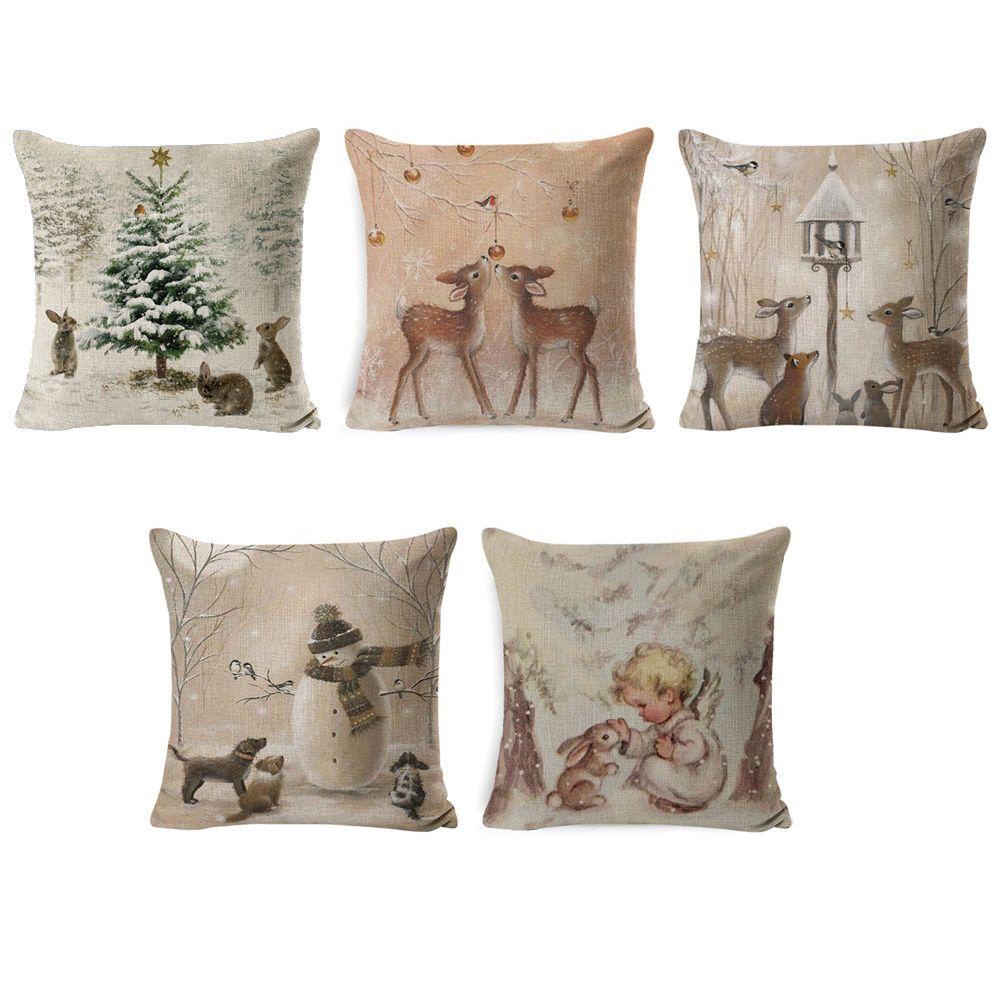 PINEVN Vỏ Gối Bông Giáng Sinh Mềm Mại Trang Trí Nhà Cửa