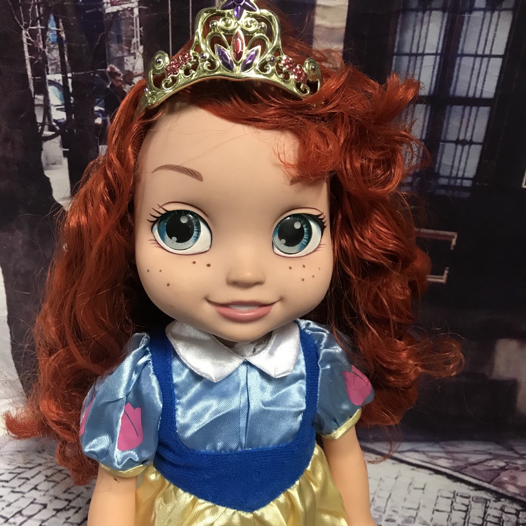 {xã lỗ) Búp Bê 35 cm Công Chúa mắt thủy tinh body máy biết nói, hát - 14 inch Princess Toddler doll