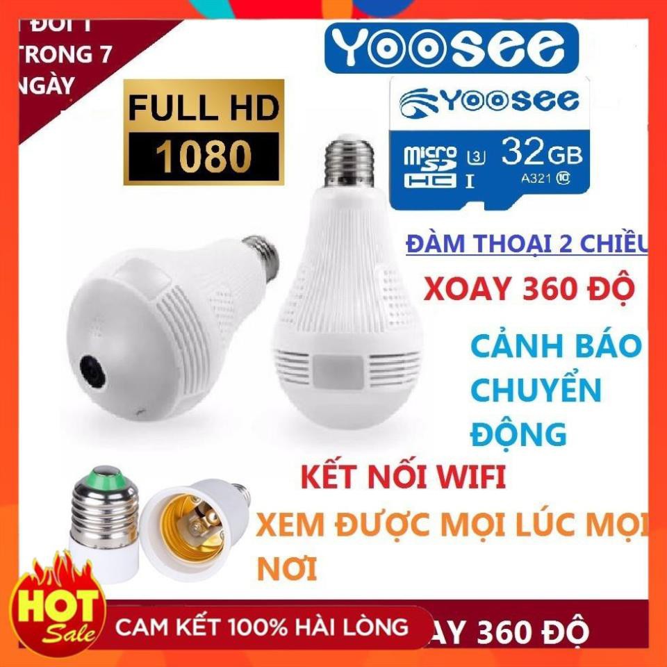 [Hàng Xịn] Camera quay 360 độ Panorama chạy APP YOOSEE.