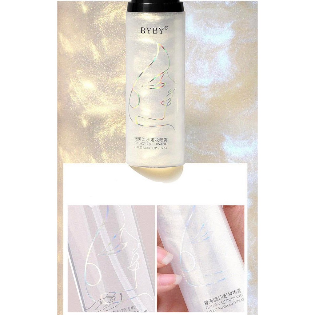 Xịt khoáng khóa lớp make up Byby Galaxy Quicksand Makeup Spray ánh nhũ giữ lớp trang điểm lâu trôi và cấp ẩm cho làn da | BigBuy360 - bigbuy360.vn