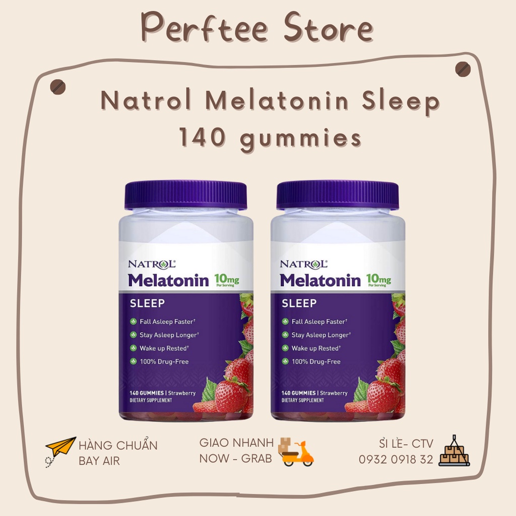 Kẹo ngủ Natrol Gummies Melatonin dinh dưỡng cải thiên giấc ngủ 10mg 140 viên hàng Mỹ • 𝑷𝒆𝒓𝒇𝒕𝒆𝒆 𝑺𝒕𝒐𝒓𝒆