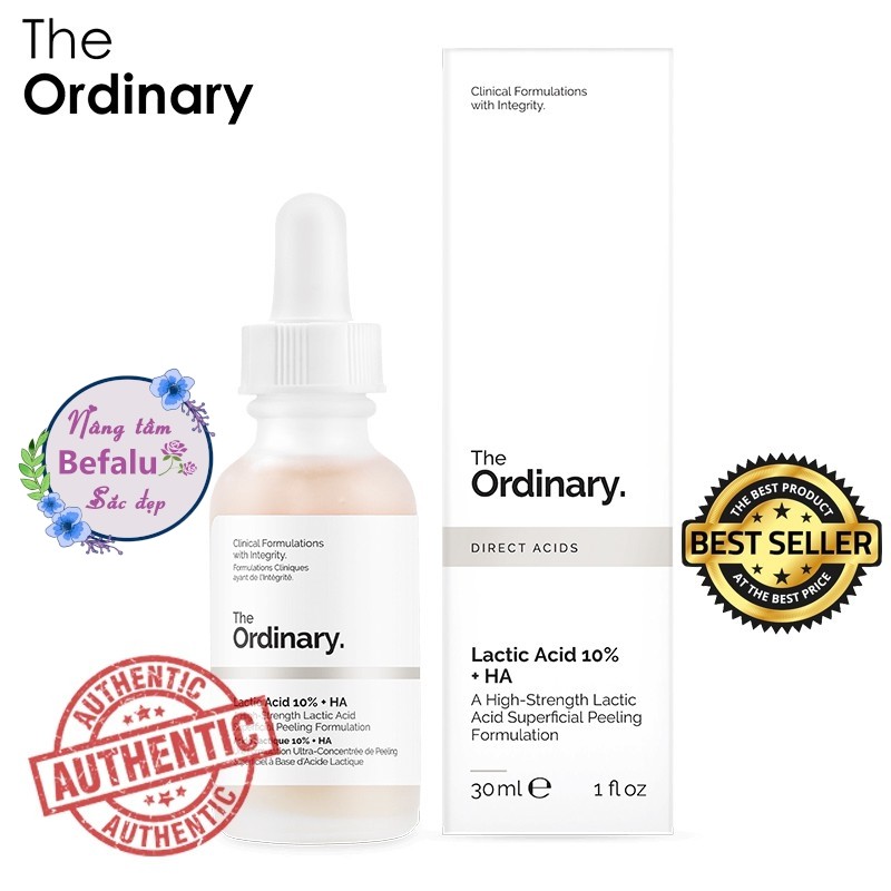 The Ordinary Lactic Acid 5% / 10% + HA 2% Serum Làm Sáng Da 30ml BEFALU