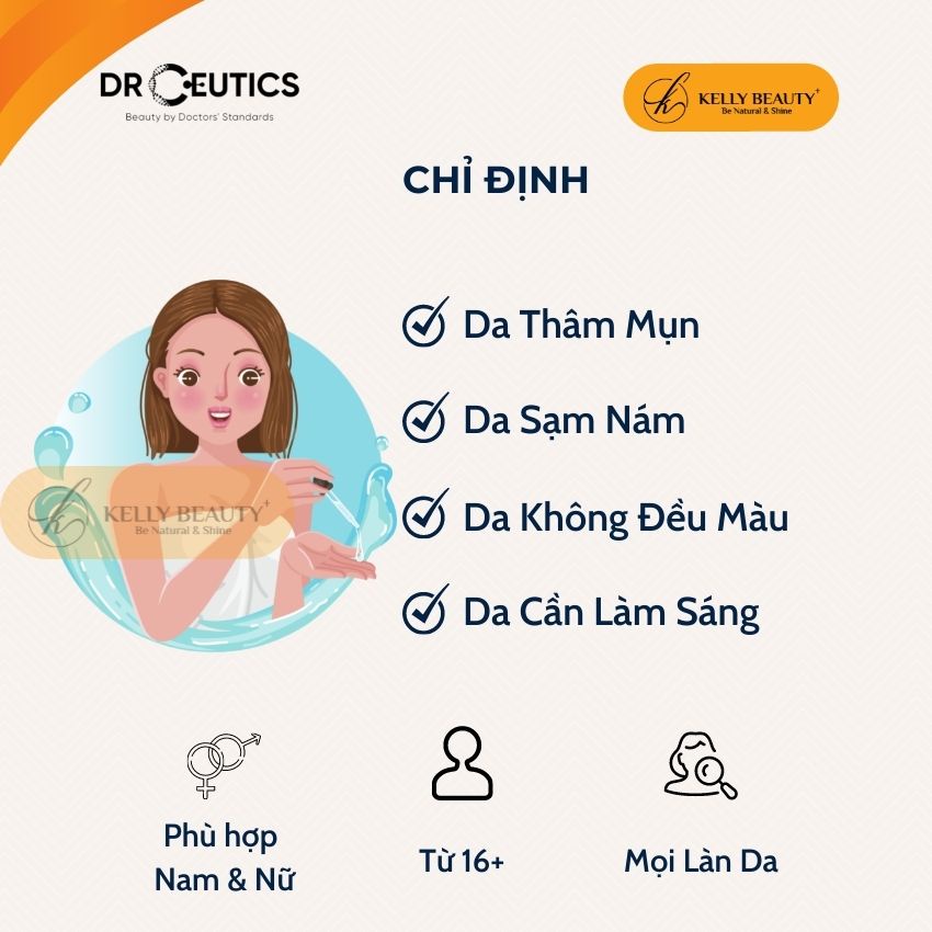 Serum Vitamin C DrCeutics 30ml - Ngừa Lão Hóa, Sáng Da, Mờ Thâm Nám - Vitamin C 16% + Tranexamic 3% | Kelly Beauty