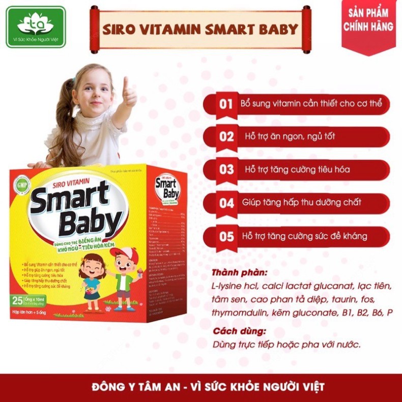 [CHÍNH HÃNG]Siro Vitamin Smart Baby Tâm An