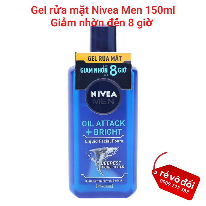 Gel rửa mặt Nivea Men sạch siêu nhanh 150ml - Hàng công ty