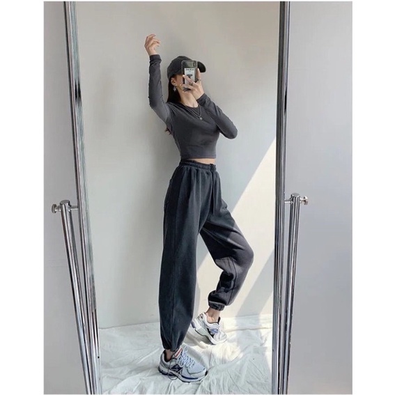 Quần Jogger Nỉ Tăm Nam Nữ Ống Rộng Dáng Xuông Dây Rút Bo Chun Gấu Mặc 2 Kiểu Quần Bom Thu Đông Co Dãn Dày Dặn Dễ Phối Đồ