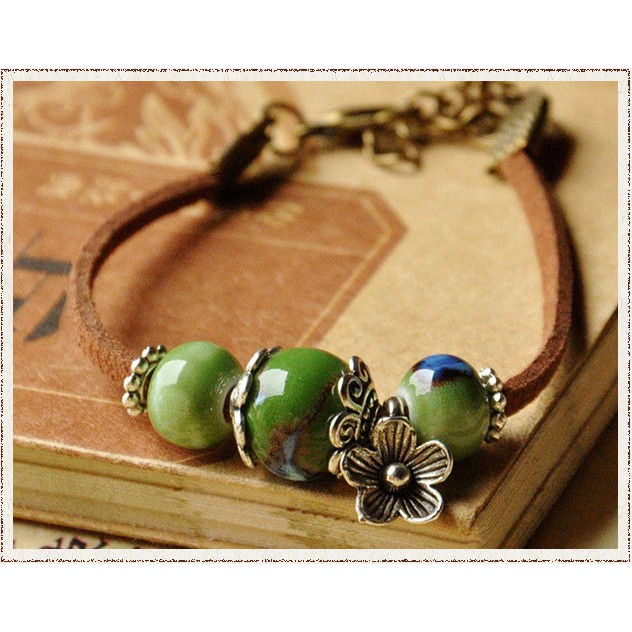 Vòng tay nữ mạ bạc ULA Shop hình hoa cute phong cách Hàn Quốc
