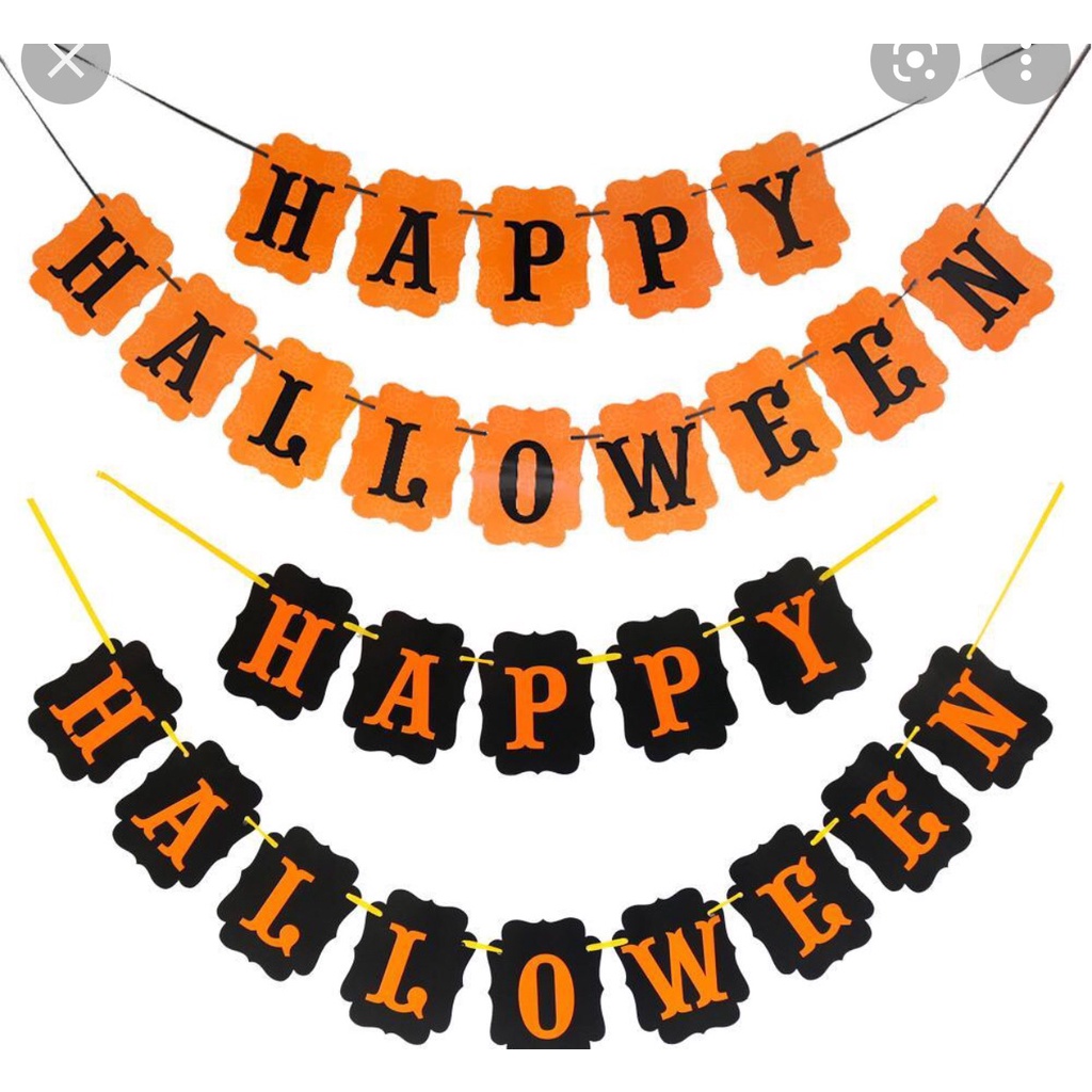 Dây treo trang trí Halloween chữ Happy halloween hoặc hình đầu nâu hải tặc