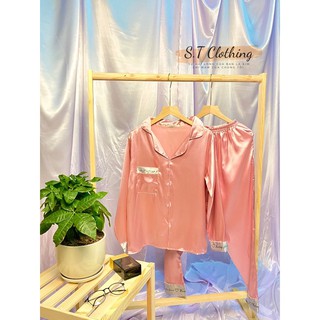 [Voucher 15k cho Follower mới] đồ ngủ bộ đồ set đồ mặc nhà pijama lụa phi bóng trơn màu freesize
