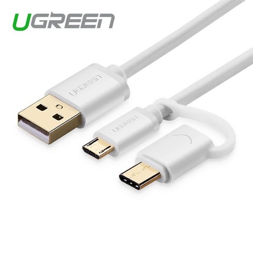 Cáp Sạc Đa Năng 3 Trong 1 USB Type-C / Micro USB Dài 1,5M Ugreen 50203 US186