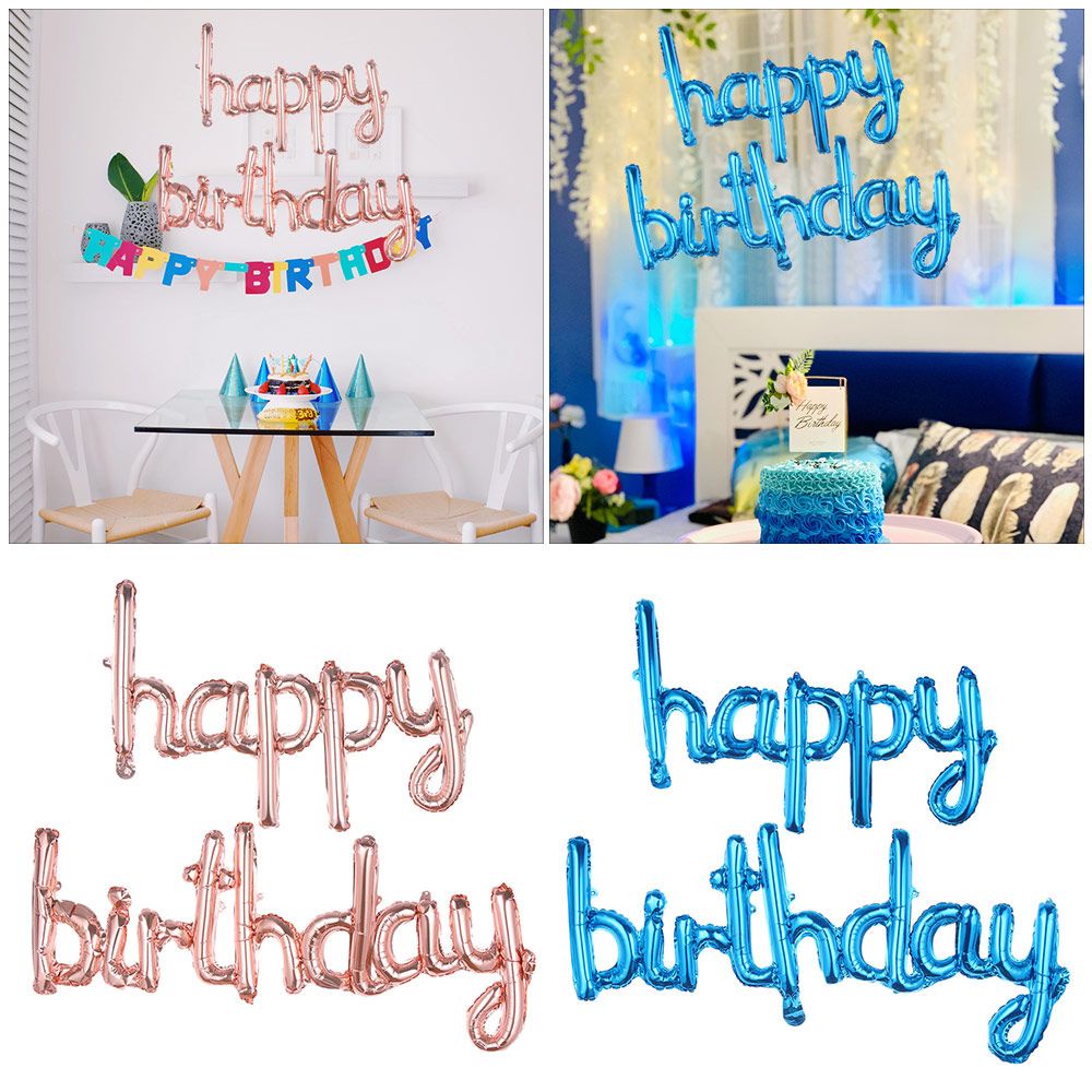 Bong Bóng Lá Nhôm Nhiều Màu 16 INCH Hình Chữ Cái Happy Birthday Nhiều Màu Sắc Trang Trí Tiệc Cưới Sinh Nhật