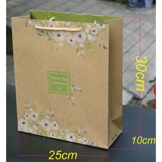Mộc - COMBO 20 túi giấy Kraft Nhật đựng quần áo đựng nước hoa đựng quà tặng size 30x25x10cm