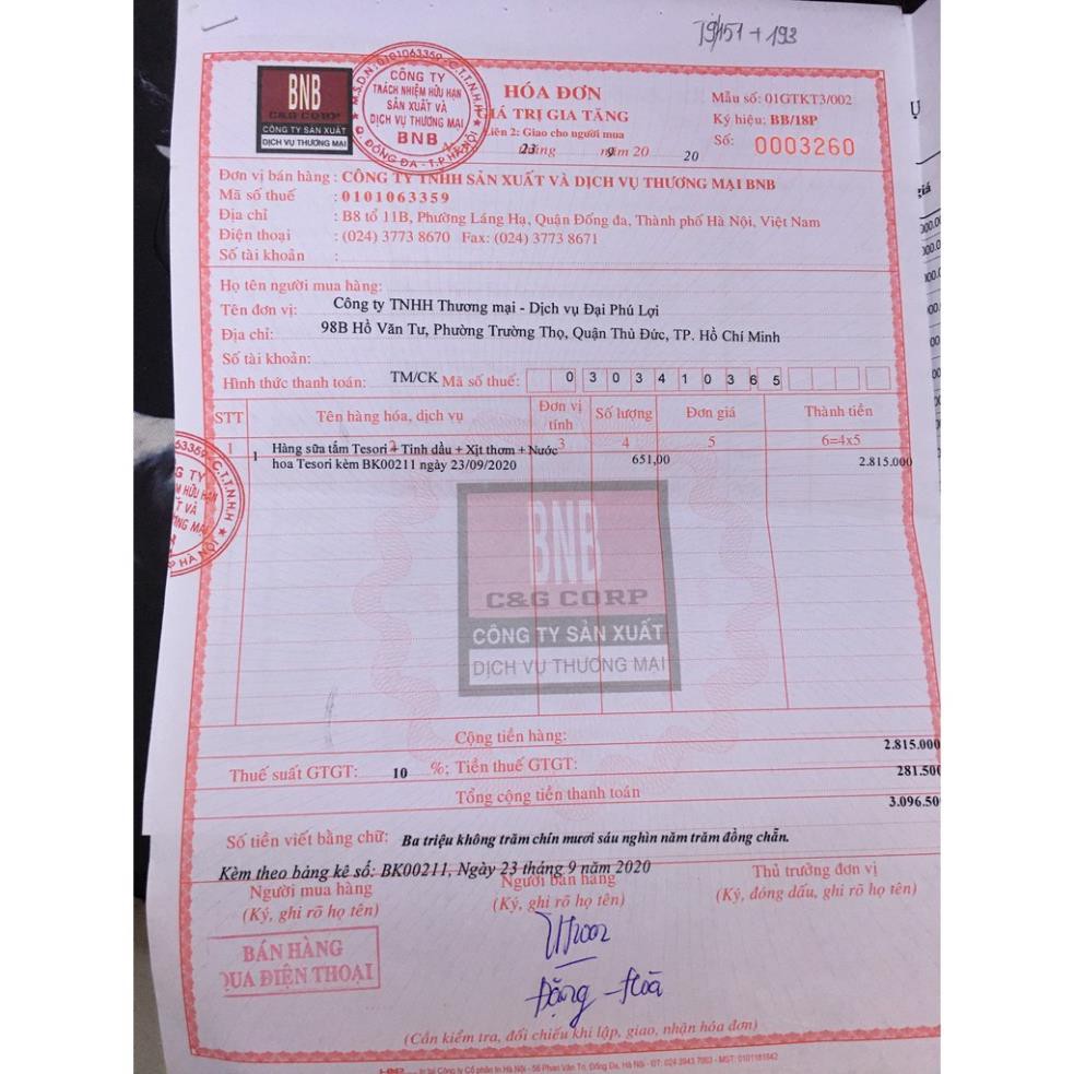 Sữa Tắm Nước Hoa Tesori YÊU THÍCH SỐ 1 Sữa Tắm Xích Rồng Đỏ Thơm Quyến Rũ Hương Tự Nhiên Chính Hãng (Chai 250ml) | BigBuy360 - bigbuy360.vn