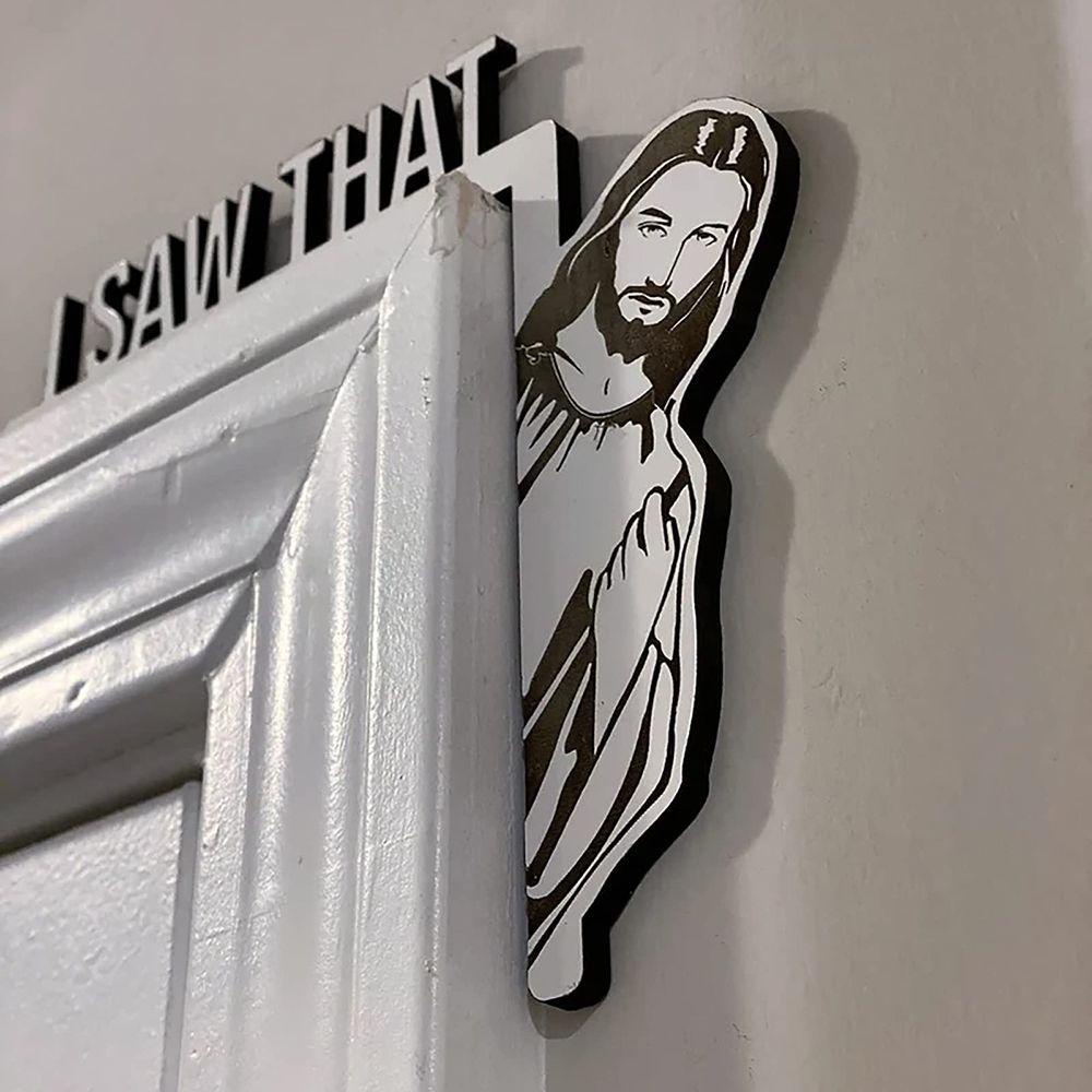 Khung Gỗ Hình Chúa Jesus Trang Trí Góc Cửa