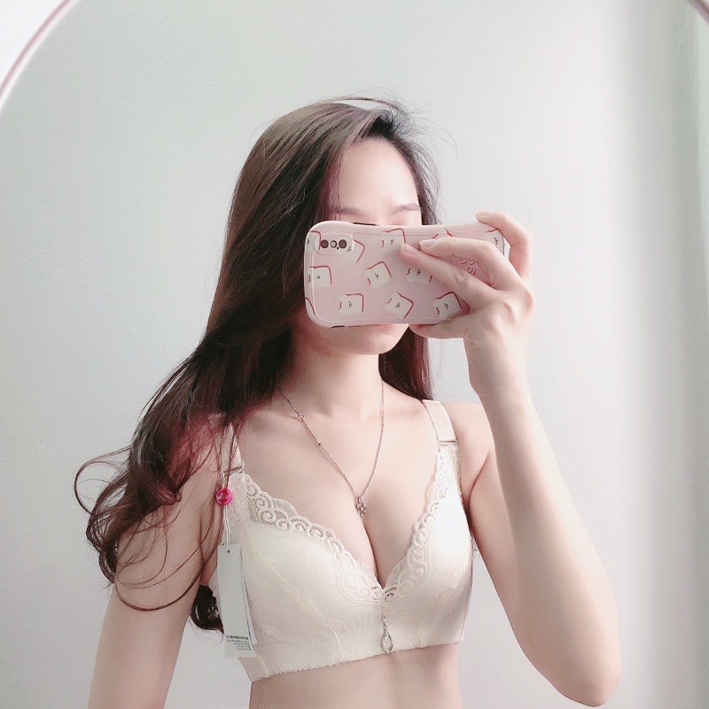 Áo lót ren không gọng mút mỏng không gọng nâng ngực chống xệ(M-02)