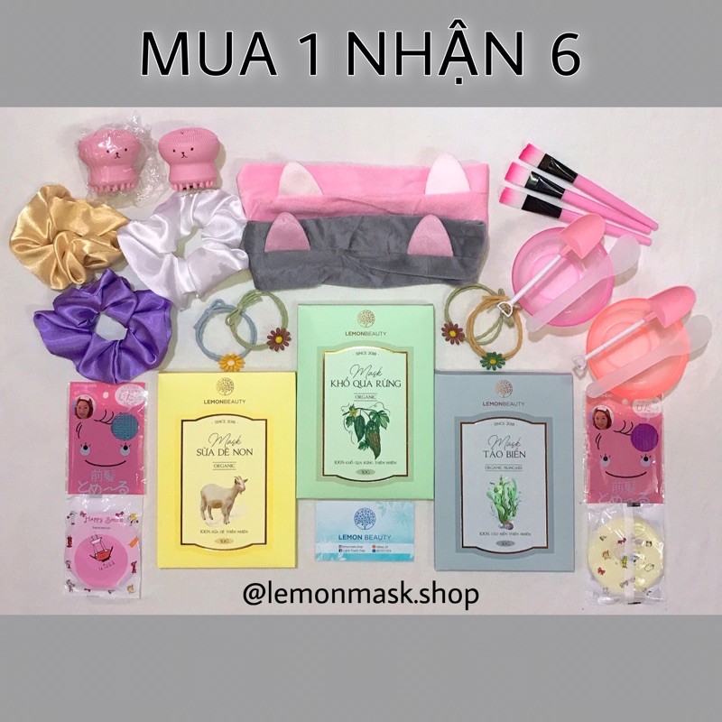 [CHÍNH HÃNG] LEMON MASK - Mặt Nạ Khổ Qua Rừng, Tảo Biển, Sữa Dê Non Handmade