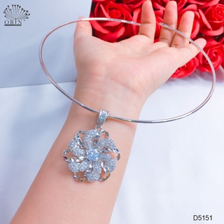 Kiềng cổ trơn, vòng cổ mặt hoa đính đá cao cấp Orin D5151