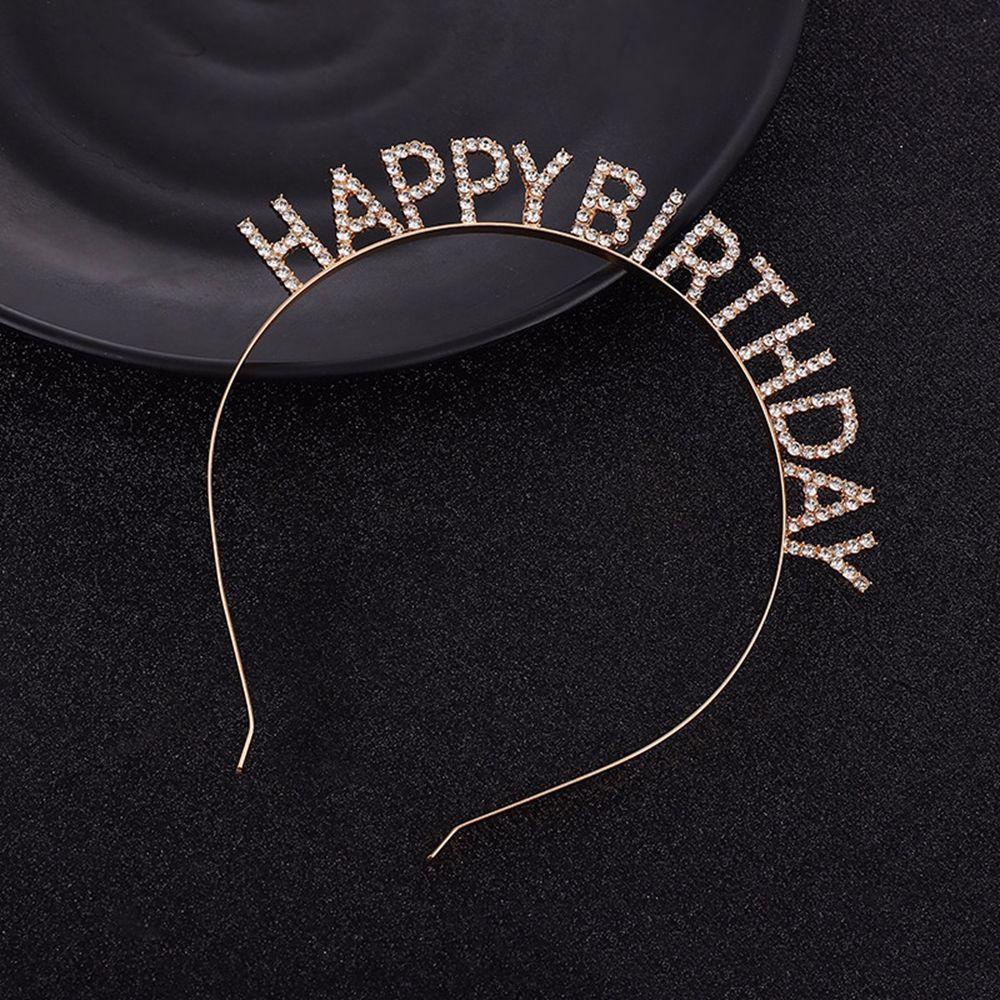 Băng Đô Hợp Kim In Chữ Happy Birthday Phong Cách Hàn Quốc Cho Nữ