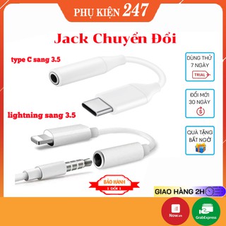 Jack chuyển đổi tai nghe iphone sang 3.5 | jack chuyển đổi type c sang chân 3.5
