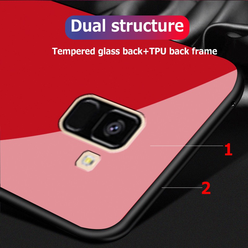 Ốp lưng cường lực lót TPU cho Samsung Galaxy A8 / A8 Plus 2018