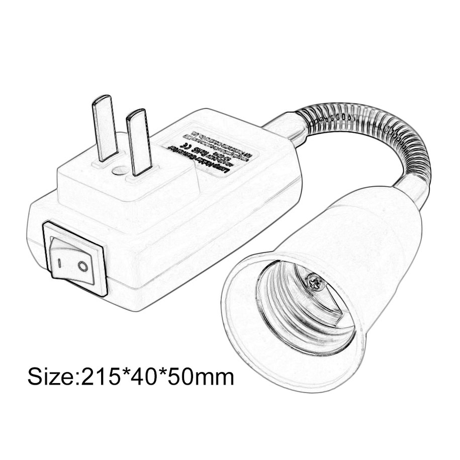 Đuôi chuyển đổi bóng đèn E27 nối dài linh hoạt với công tắc tiện dụng | BigBuy360 - bigbuy360.vn