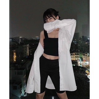 ÁO SƠ MI TRƠN FORM RỘNG