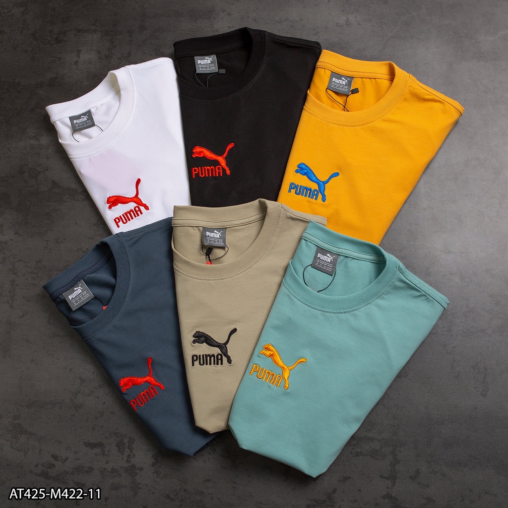 Áo thun P.U.M.A 100% Cotton AT425 thêu logo nổi - áo thun nam VNXK
