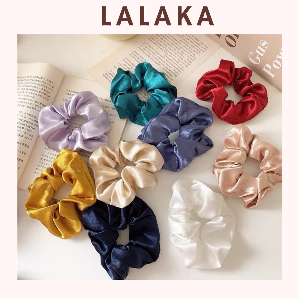Cột tóc Hàn Quốc scrunchie tiểu thư lụa cao cấp nhiều màu LALAKA