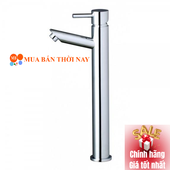 Vòi chậu lavabo CAESAR BT041CU Lạnh cao cổ, lắp đặt cho chậu rửa có nắp đậy xả bằng Sứ, Chính hãng