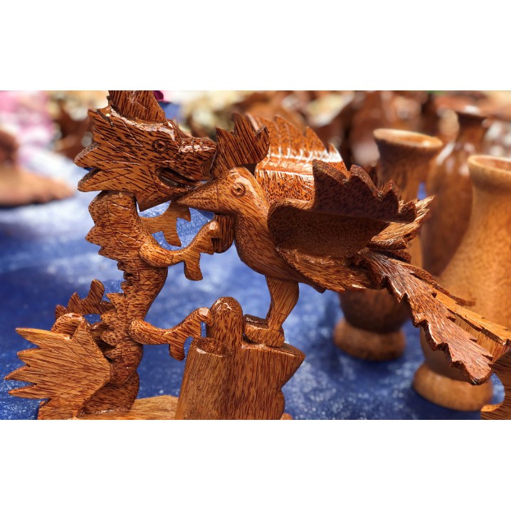 [Có Video] Long Phụng - Rồng Phụng làm bằng gỗ dừa - mỹ nghệ trưng bày - mỹ nghệ dừa Bến tre