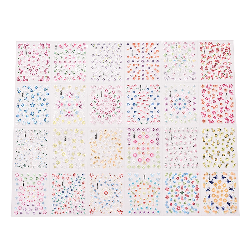 Miếng Dán Trang Trí Móng Tay Nghệ Thuật 3D Hình Hoa Nhiều Màu Sắc