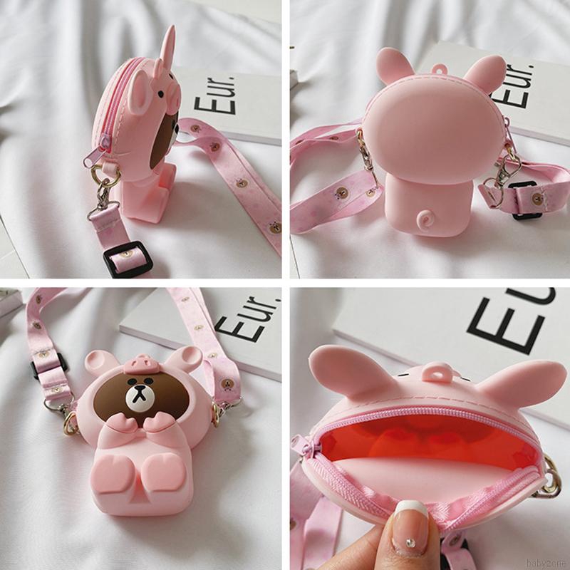 Túi Đeo Chéo Hình Gấu Hoạt Hình Dễ Thương Cho Bé