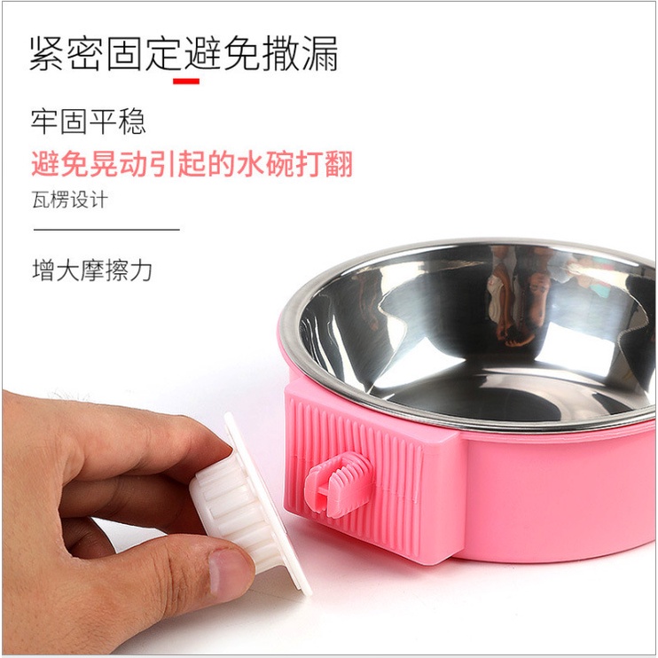 Bát ăn cho mèo Bát ăn treo chuồng Inox cao cấp Bát cho chó Surica PK02