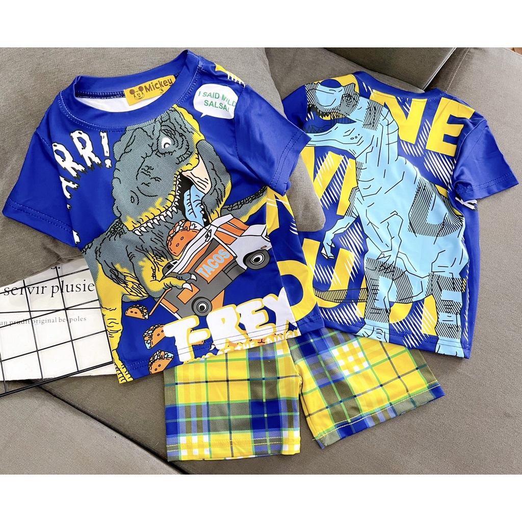 [22-40kg] Đồ bộ bé trai size đại 8-10 tuổi vải thun lạnh chuẩn Jennie kids J510