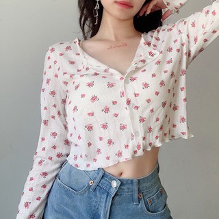 (Có sẵn) Áo croptop len rose Ulzzang (hàng QC) - ẢNH THẬT