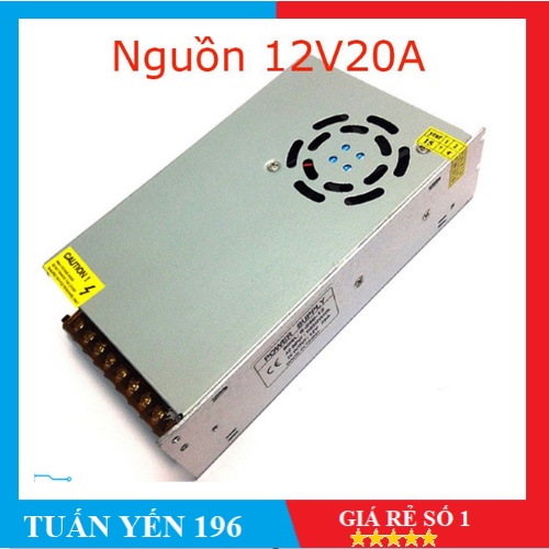 FREE SHIP  Nguồn 12V 20A Có Quạt - Chuyển Đổi Điện Áp 220V về 12V 20A