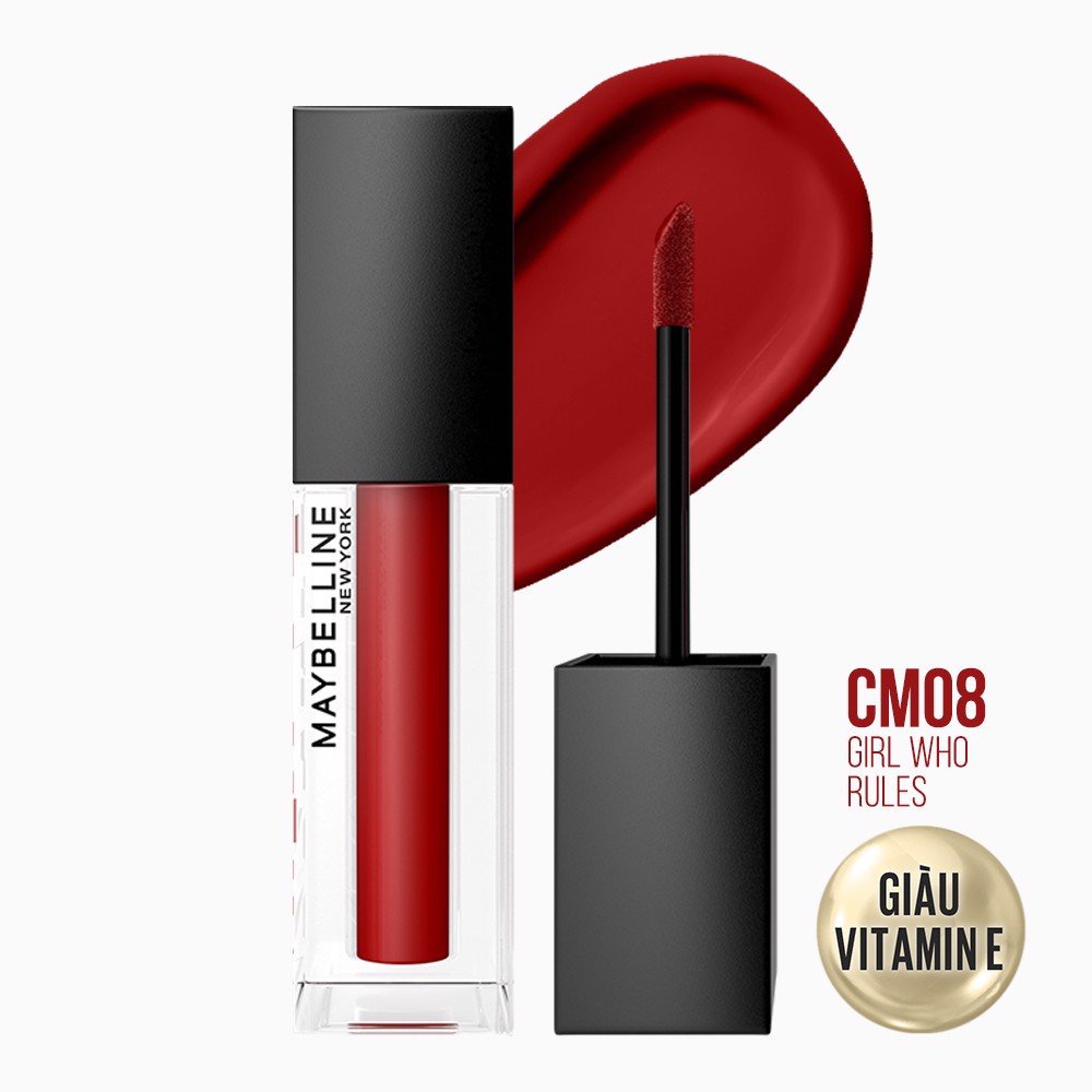 Son Kem Lì Maybelline Sensational Cushion Mattes CM08 Girl Who Rules Vang Đỏ 6.4ml