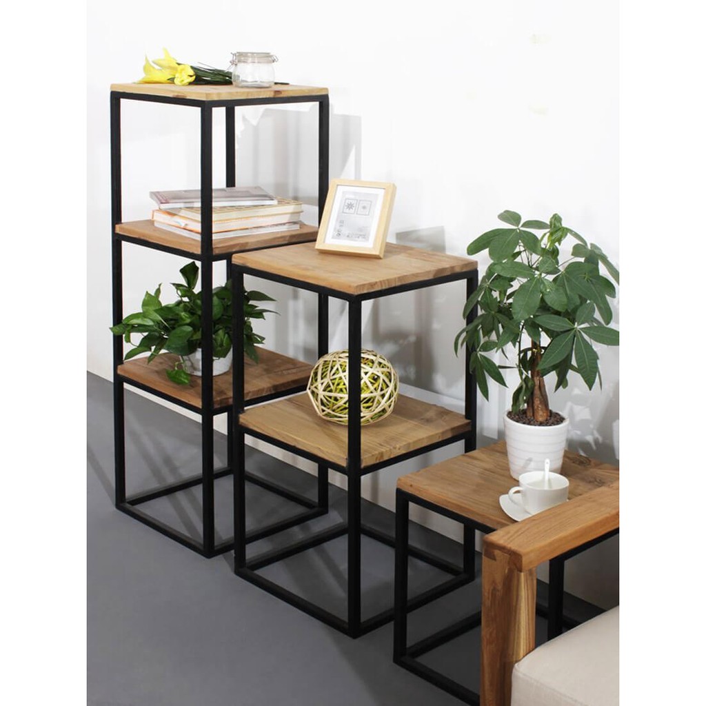 BỘ KỆ BẬC THANG KHUNG SẮT - NỘI THẤT PHONG CÁCH